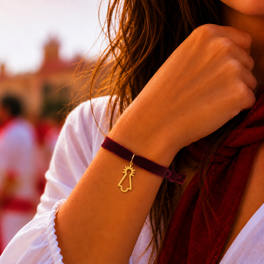 Pulsera Virgen del Pilar Lisa Terciopelor