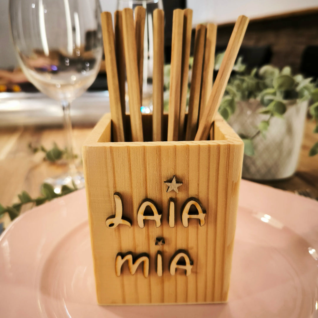 Porta Lápices Personalizado de Madera 🌟