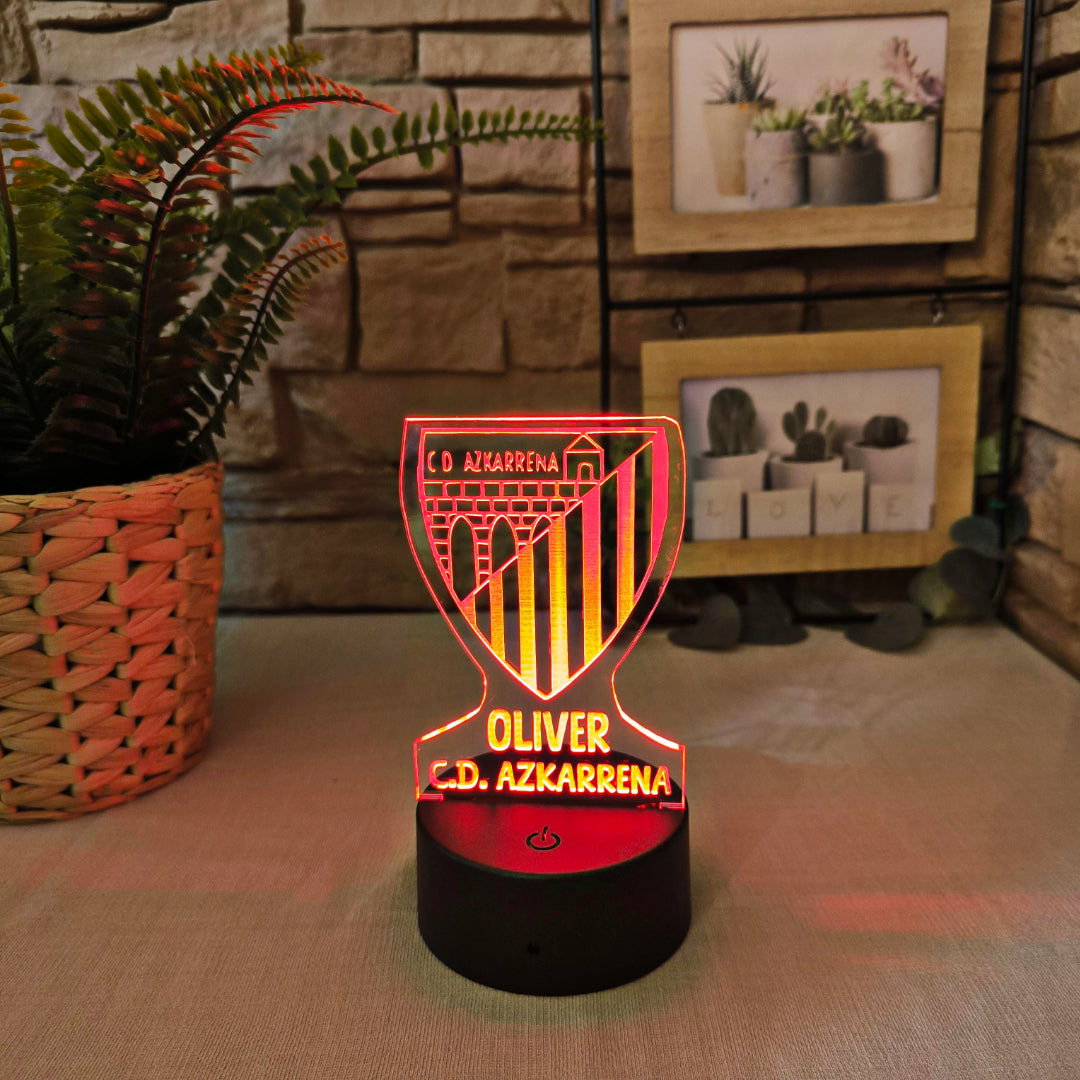 LAMPARA LED ESCUDO FUTBOL COLOR INFANTIL