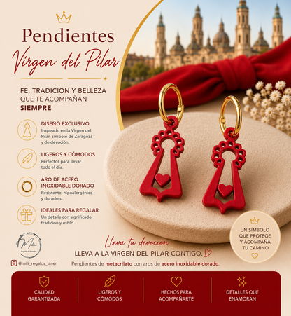 Pendiente Milallin Virgen Pilar Calada