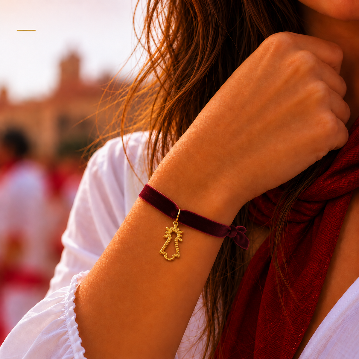Pulsera Vigen del Pilar Terciopelo