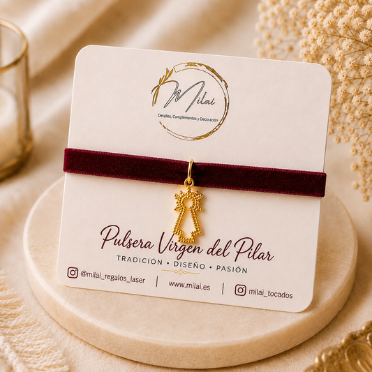 Pulsera Vigen del Pilar Terciopelo