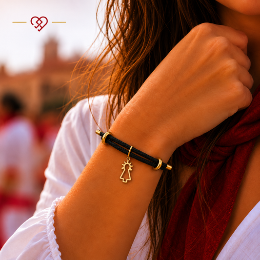 Pulsera Virgen del Pilar Lisa Negra