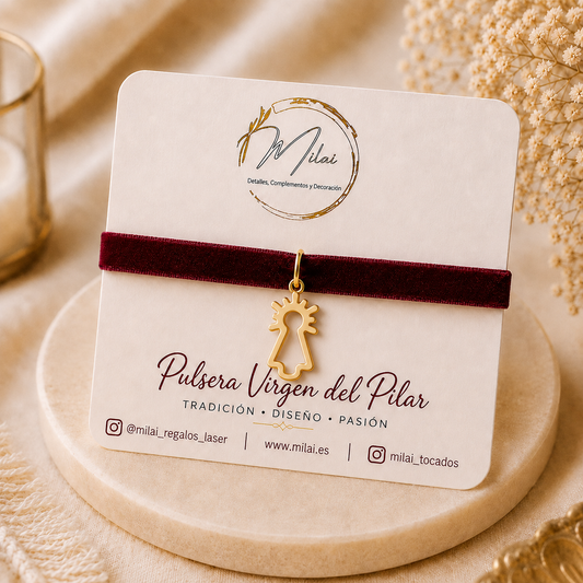 Pulsera Virgen del Pilar Lisa Terciopelor