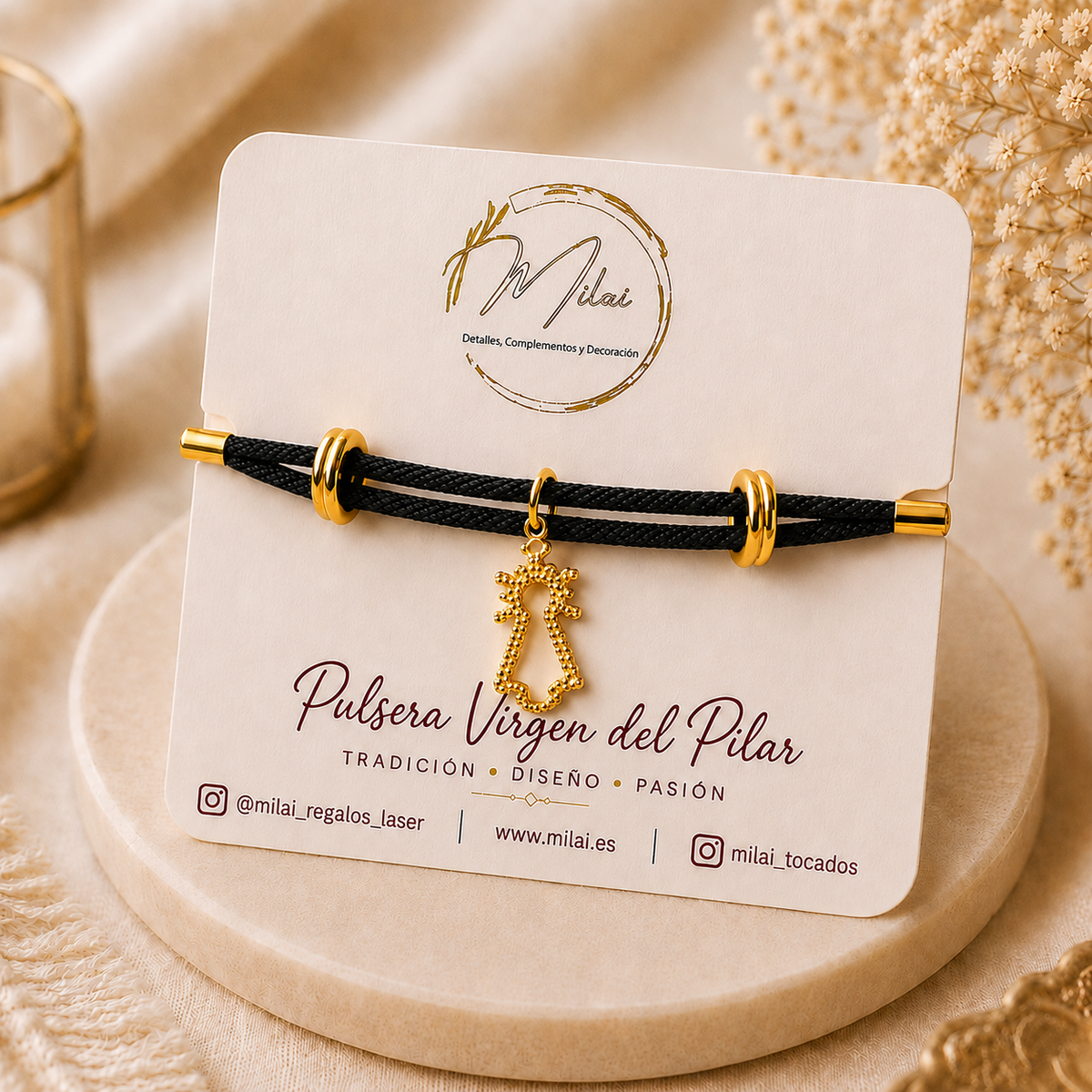 Pulsera Vigen del Pilar Negra