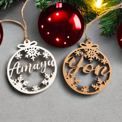 🎄Bola de Navidad Nieve Madera🎄