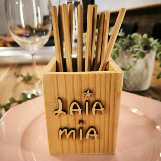 Porta Lápices Personalizado de Madera 🌟