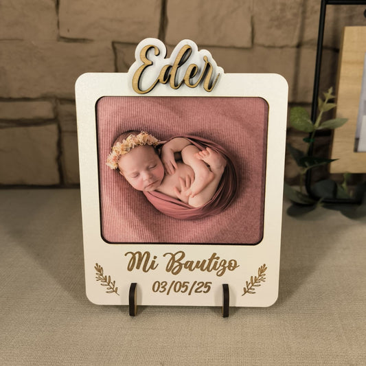🖼️MARCO FOTO BAUTIZO MADERA BLANCA🖼️