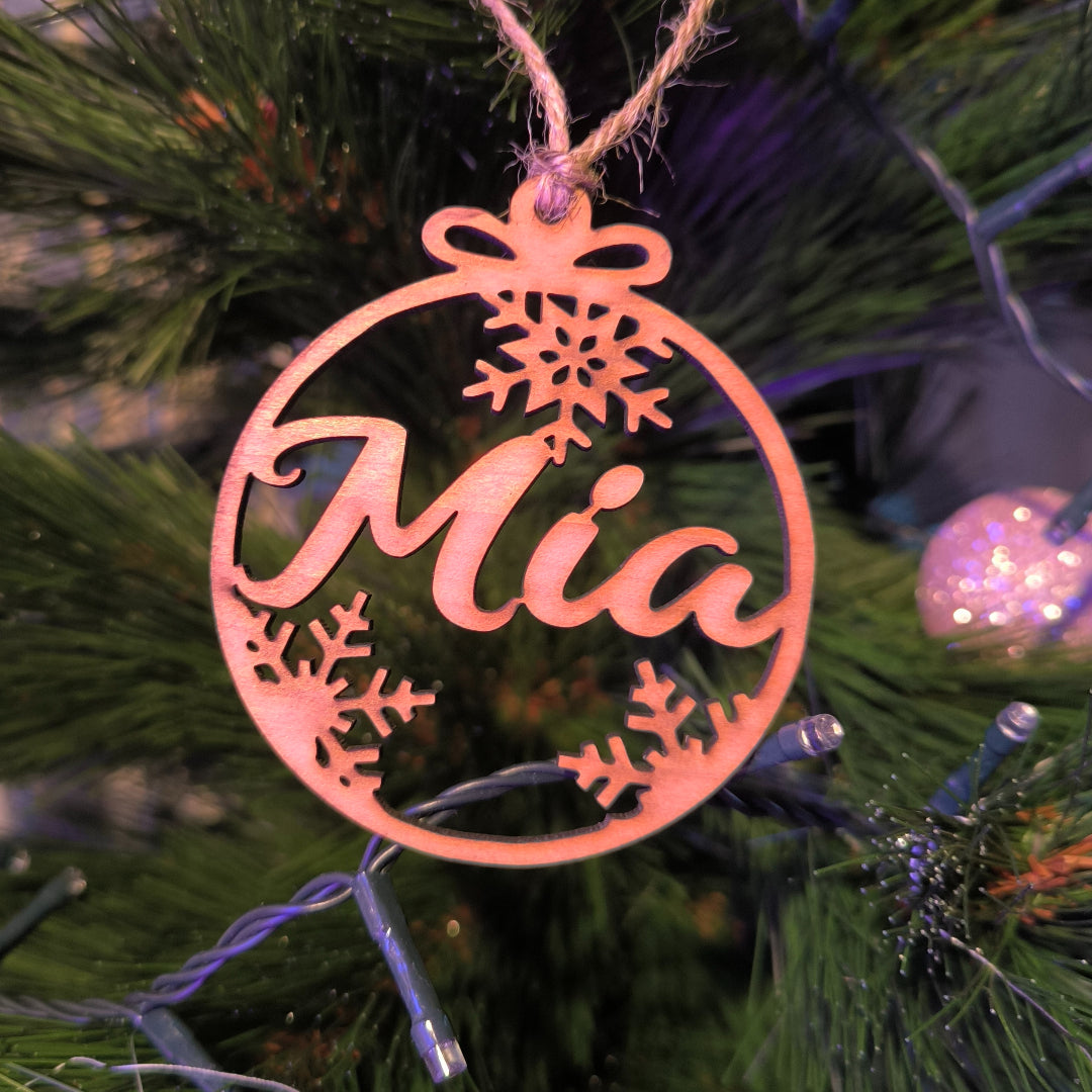 🎄Bola de Navidad Nieve Madera🎄