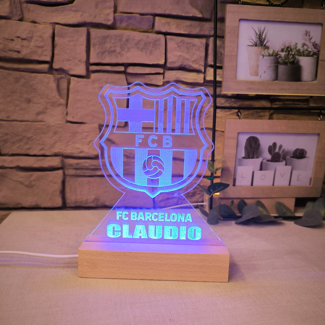 LAMPARA LED ESCUDO FUTBOL COLOR