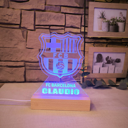 LAMPARA LED ESCUDO FUTBOL COLOR