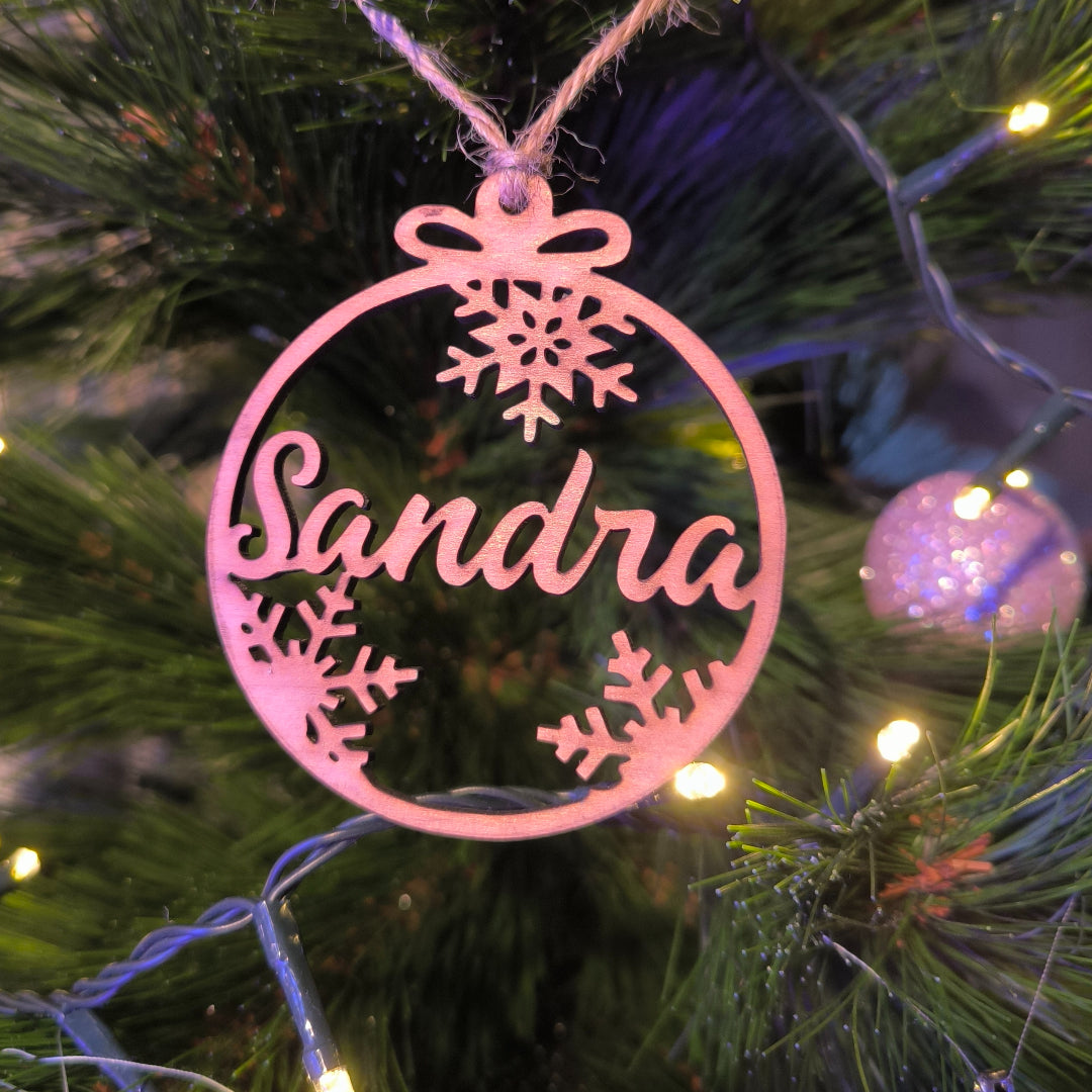 🎄Bola de Navidad Nieve Madera🎄
