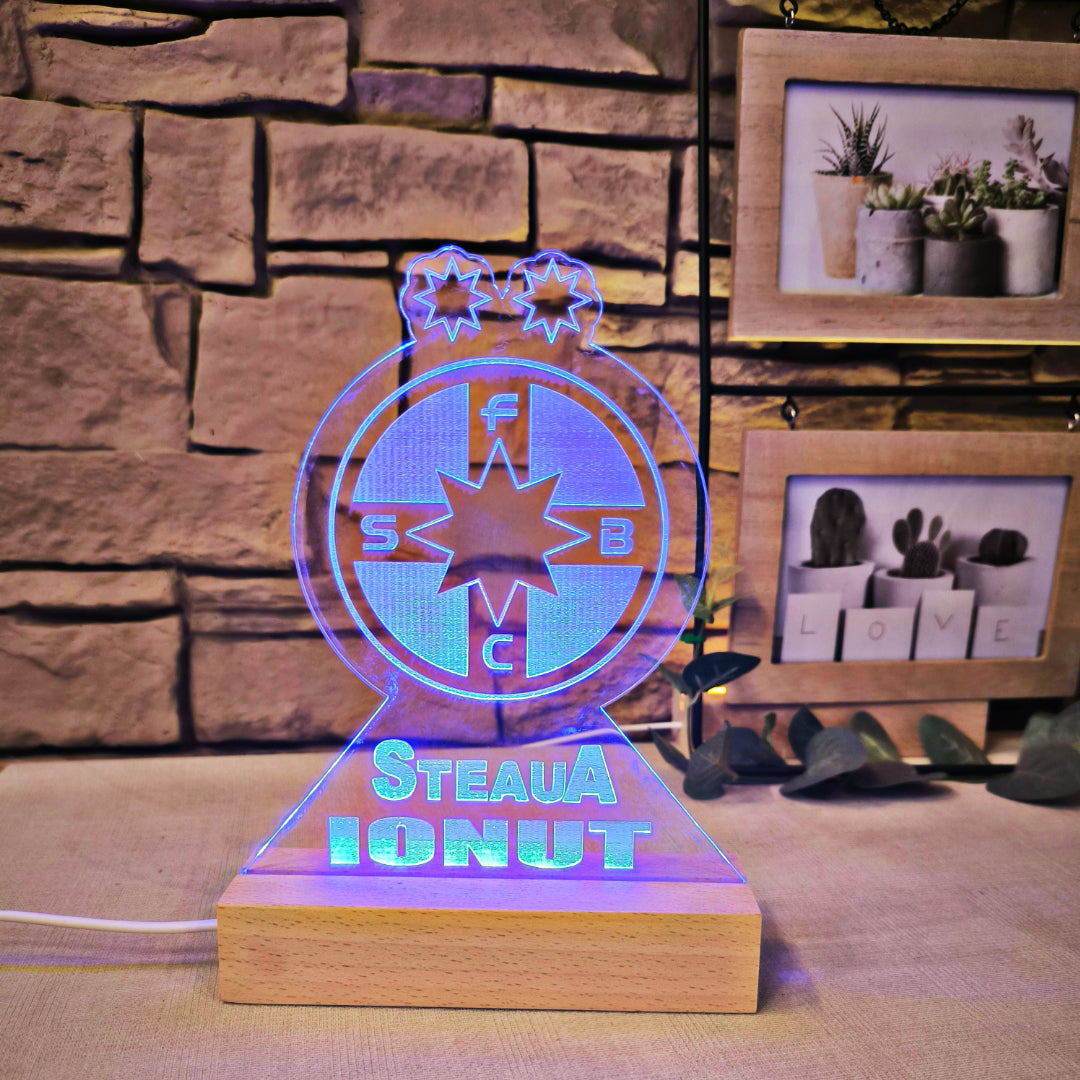 LAMPARA LED ESCUDO FUTBOL COLOR