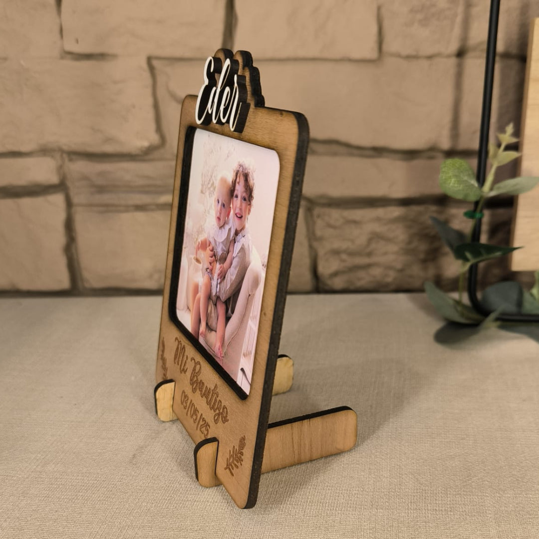 🖼️MARCO FOTO BAUTIZO MADERA CEREZO🖼️