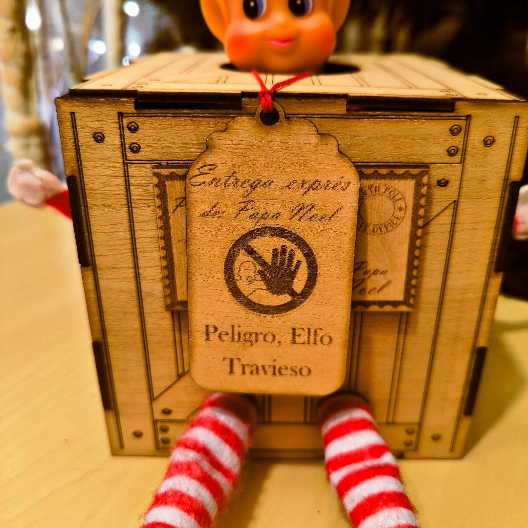 🧙‍♂️Elfo Atrapado Caja de Transporte Madera🧙‍♂️