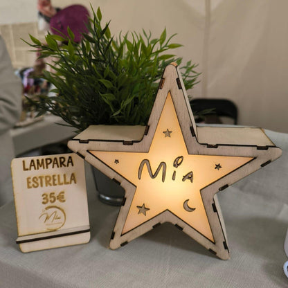 Lampara Estrella Madera