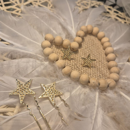 Peinas/Horquillas + Pendientes estrella