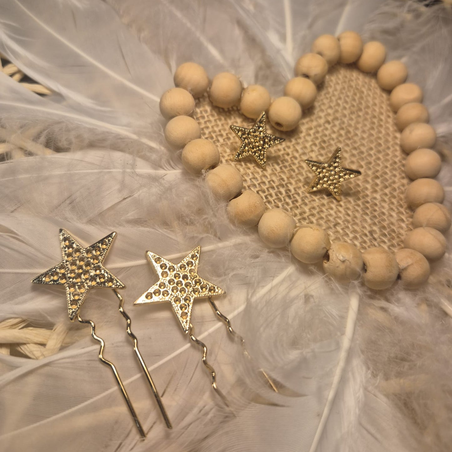 Peinas/Horquillas + Pendientes estrella