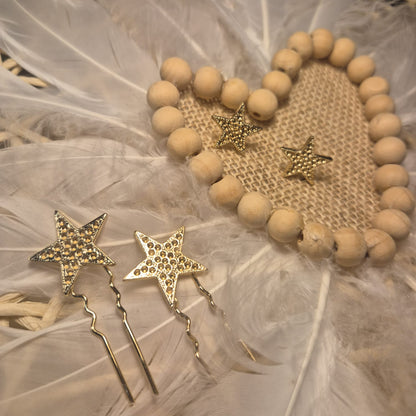 Peinas/Horquillas + Pendientes estrella