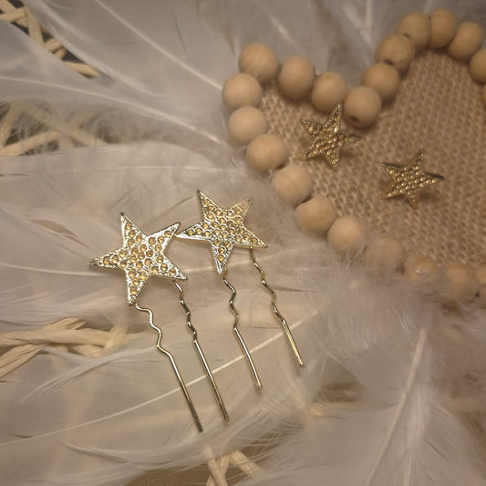 Peinas/Horquillas + Pendientes estrella
